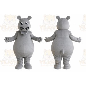 Grey Hippo Cartoon Outfit Carnival Mascot Costume