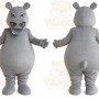 Grey Hippo Cartoon Outfit Carnival Mascot Costume