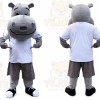 Grey Hippo Mascot Costume for Adult