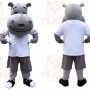 Grey Hippo Mascot Costume for Adult