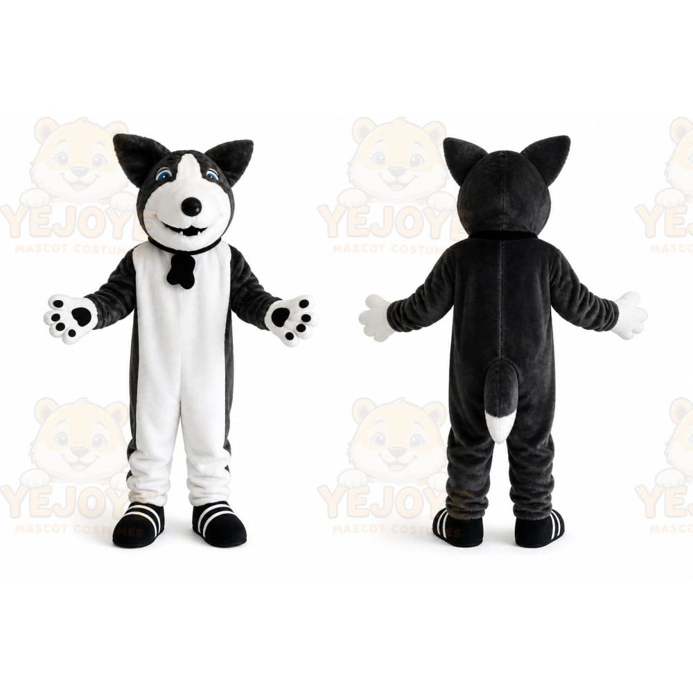 Grey Husky Mascot Costume
