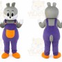 Grey Rabbit Bunny Fancy Cartoon Mascot Costume