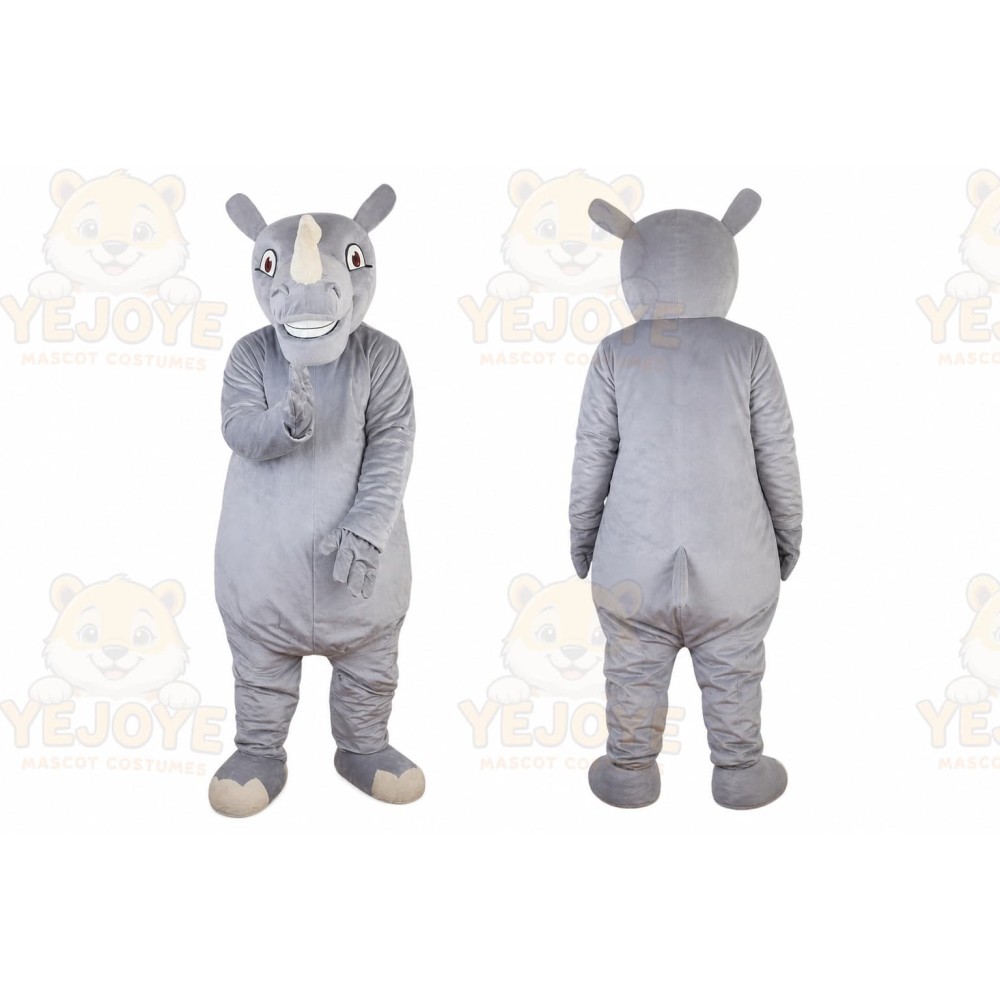 Grey Rhinocero Mascot Costume for Adult