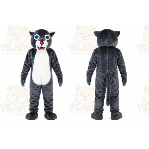 Grey Tiger Wildcat Cartoon Mascot Costume