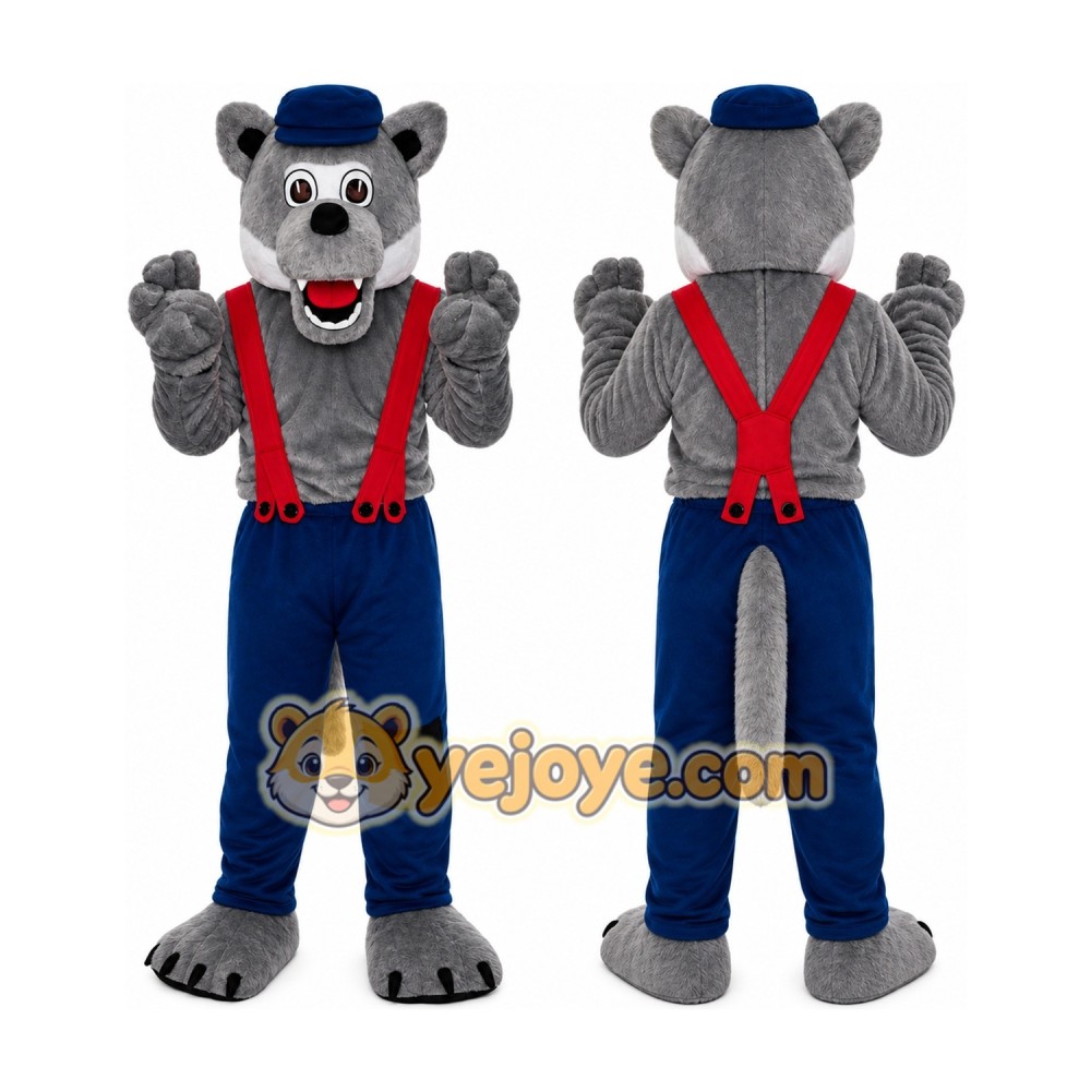 Grey Wolf Mascot Costume