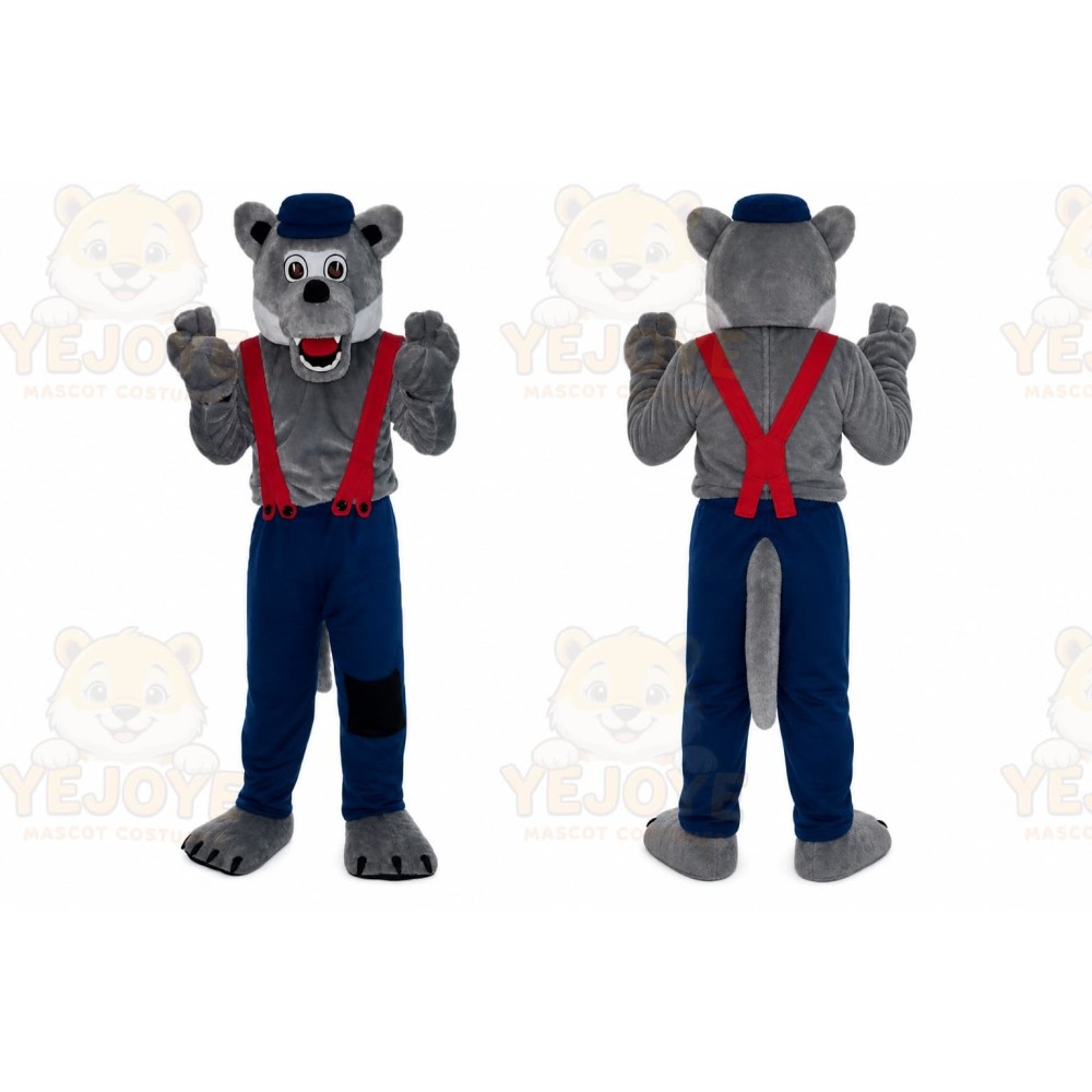 Grey Wolf Mascot Costume
