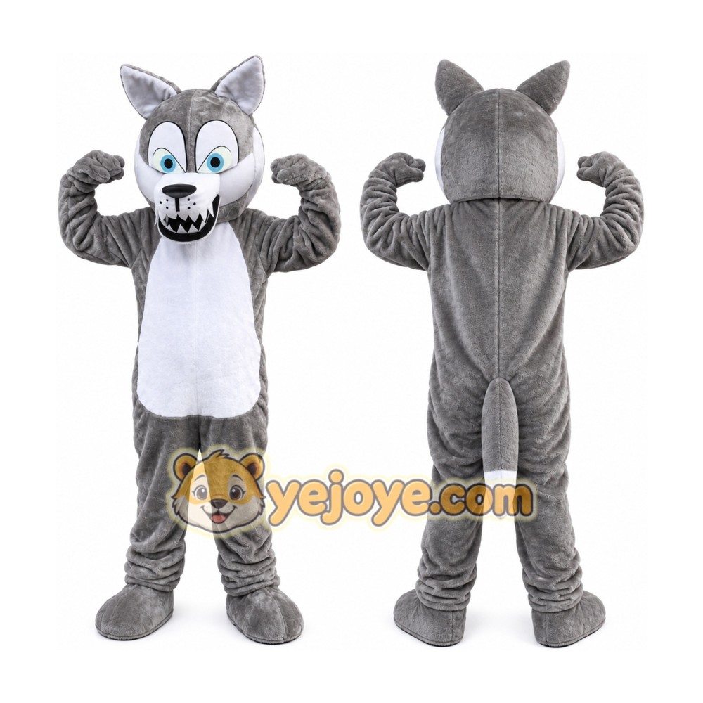 Grey Wolf Timberjack Mascot Costume Grey Wolf Timberjack Mascot Costume