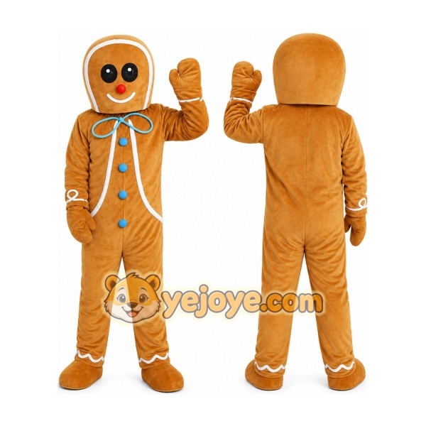 Halloween Gingerbread Man Mascot Costume