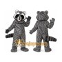 Halloween Long Fur Gray Raccon Mascot Costume