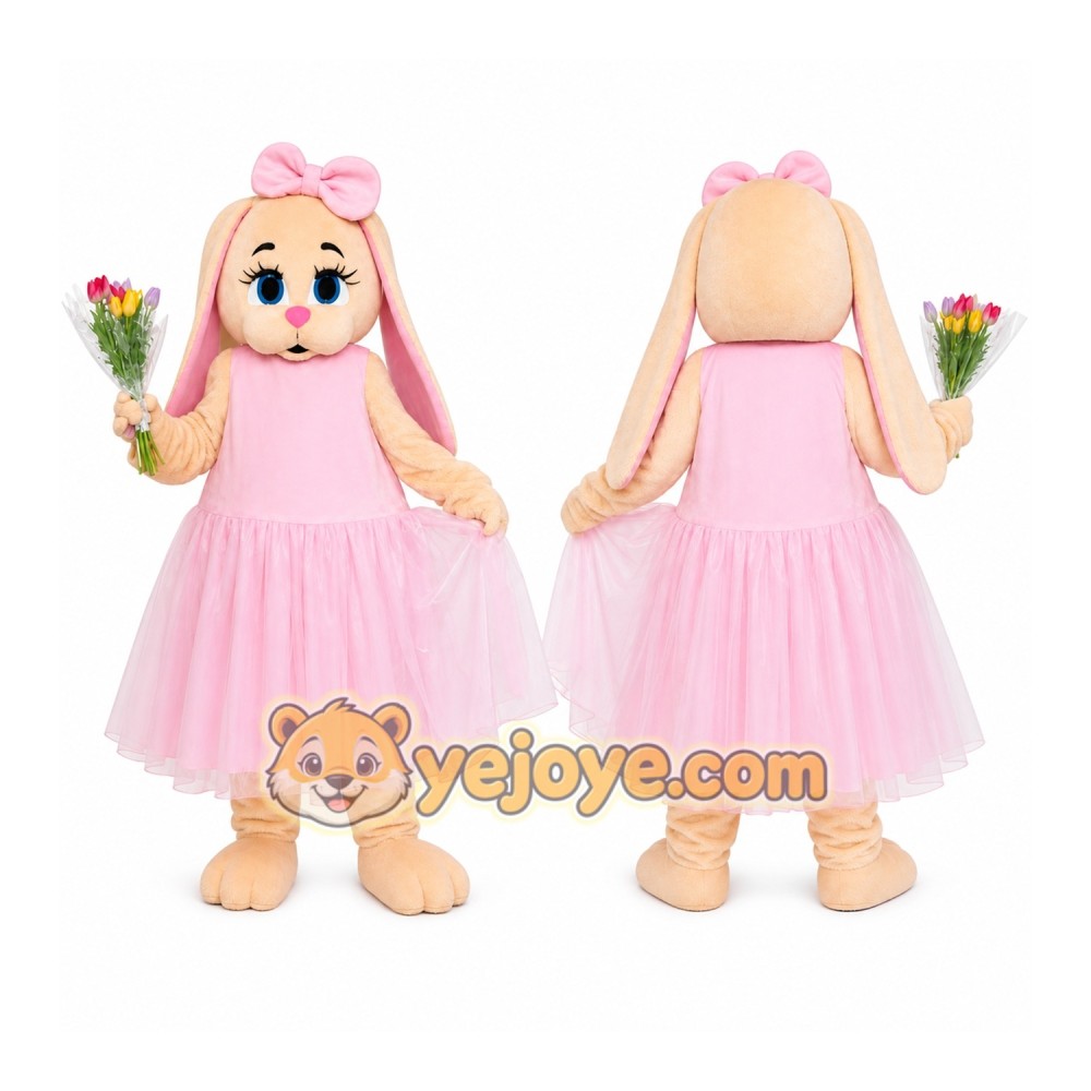 Hares Rabbits Pink Bunny Mascot Costumes Hares Rabbits Pink Bunny Mascot Costumes