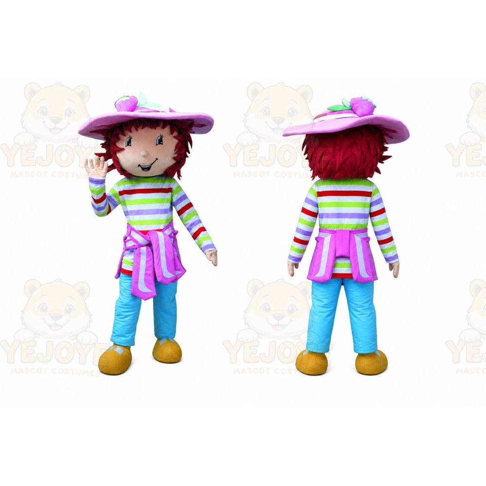 Hat Girl Strawberry Fruit Mascot Costume