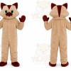 Helmet Brown White Cat Mascot Costume