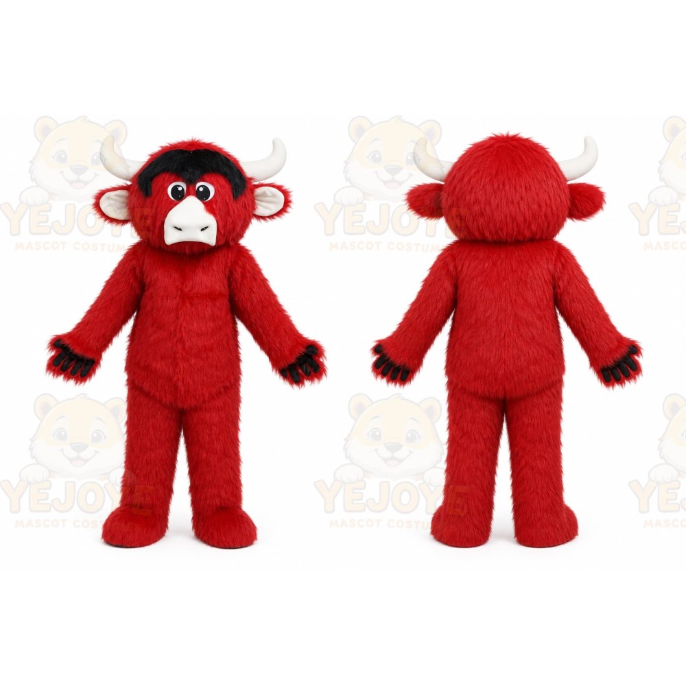 Helmet Luxury Plush Red Bull Mascot Costume