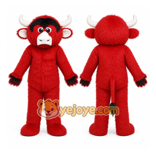 Helmet Luxury Plush Red Bull Mascot Costume