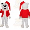 High Quality Bear With Santa Hat Mascot Costume