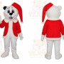 High Quality Bear With Santa Hat Mascot Costume