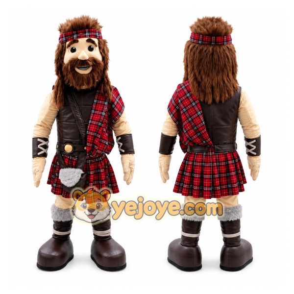 Highlander Warrior Mascot Costume