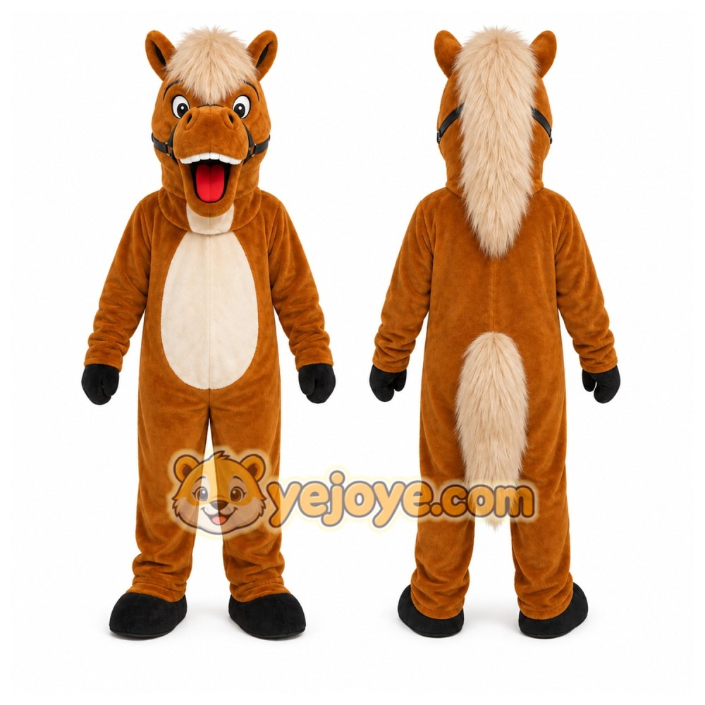 Horsen Cartoon Mascot Costume Horsen Cartoon Mascot Costume