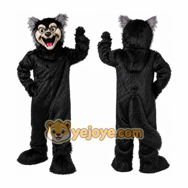 Huge Black Wolf Mascot Costume