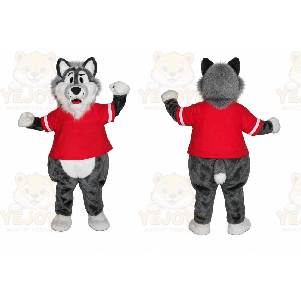Bad Grey Wolf Mascot Costume Cartoon