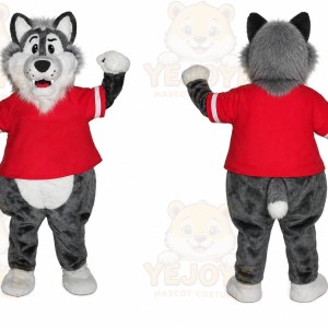 Bad Grey Wolf Mascot Costume Cartoon