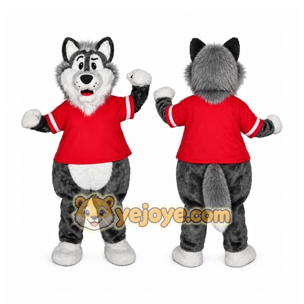 Bad Grey Wolf Mascot Costume Cartoon