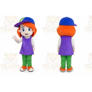 Baseball Girl Mascot Costume Red Hair