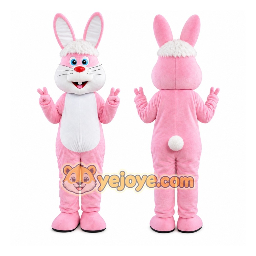 Light Pink Easter Bunny Bug Rabbit Mascot Costume Light Pink Easter Bunny Bug Rabbit Mascot Costume