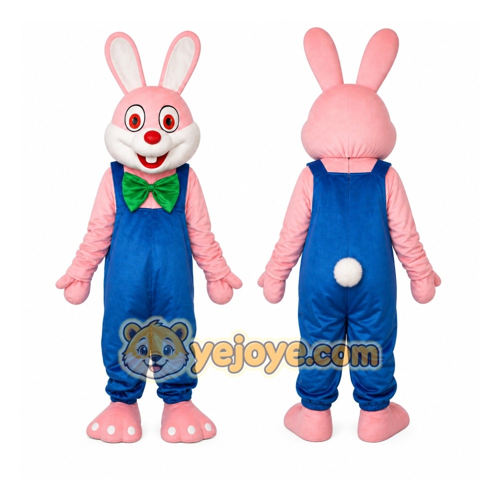 Light Pink Robbie Rabbit Mascot Costume Light Pink Robbie Rabbit Mascot Costume