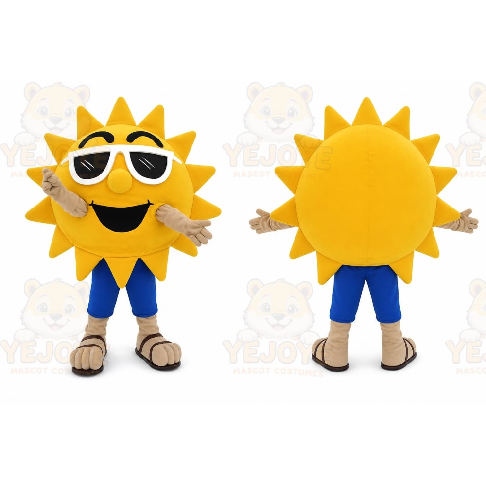 Beach Sunshine Cool Joyful Sunglasses Sun Mascot Costume