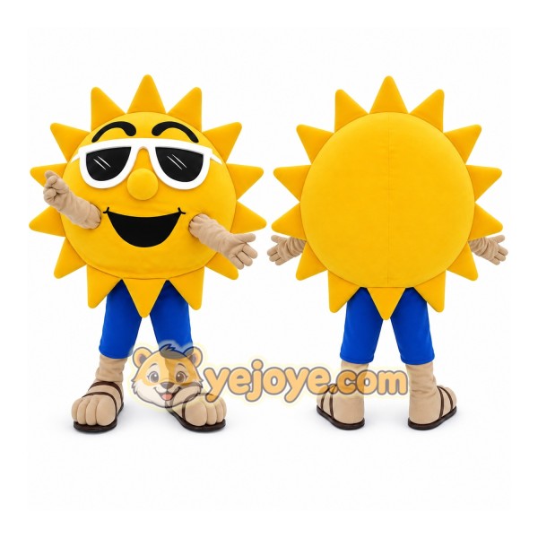 Beach Sunshine Cool Joyful Sunglasses Sun Mascot Costume