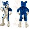 Long Fur Blue Husky Dog Mascot Costume