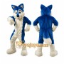 Long Fur Blue Husky Dog Mascot Costume