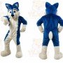 Long Fur Blue Husky Dog Mascot Costume