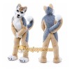 Long Fur Brown White Husky Dog Fursuit Mascot Costume Long Fur Brown White Husky Dog Fursuit Mascot Costume
