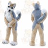 Long Fur Brown White Husky Dog Fursuit Mascot Costume