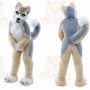 Long Fur Brown White Husky Dog Fursuit Mascot Costume