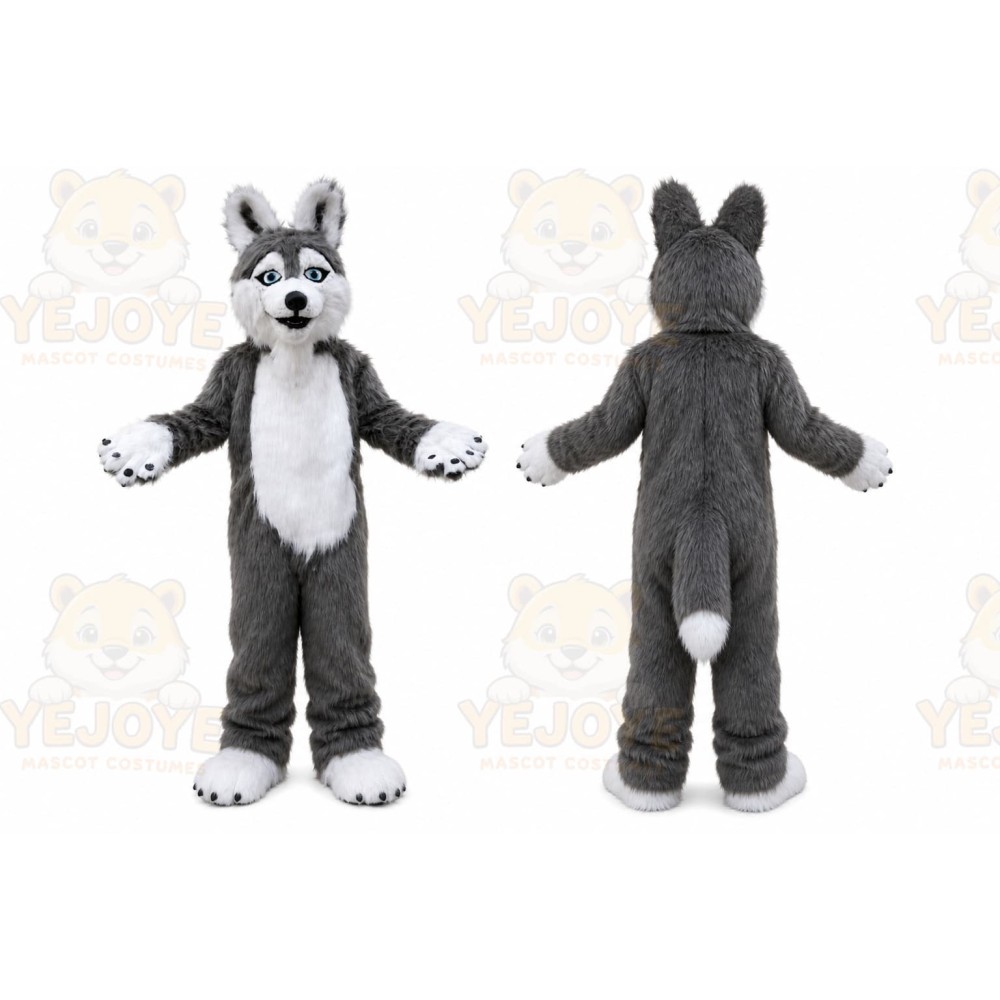 Long Fur Fox Dog Husky Mascot Costume