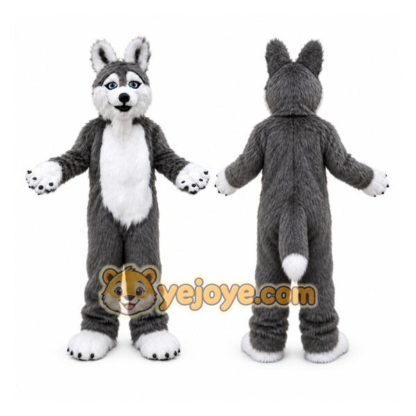 Long Fur Fox Dog Husky Mascot Costume