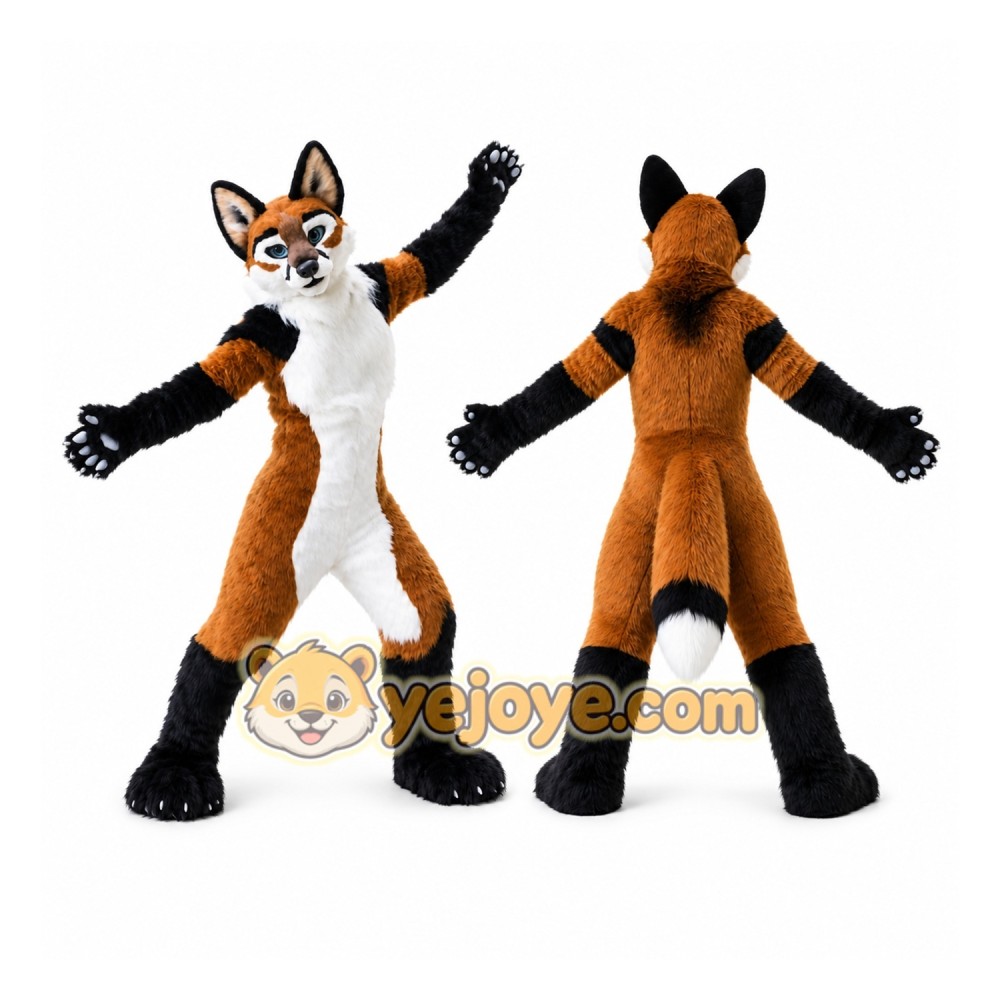 Long Fur Fursuit Studio Brown Husky Dog Mascot Costume Long Fur Fursuit Studio Brown Husky Dog Mascot Costume