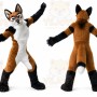 Long Fur Fursuit Studio Brown Husky Dog Mascot Costume