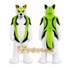 Long Fur Green White Husky Dog Fursuit Mascot Costume Long Fur Green White Husky Dog Fursuit Mascot Costume