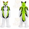 Long Fur Green White Husky Dog Fursuit Mascot Costume