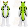 Long Fur Green White Husky Dog Fursuit Mascot Costume