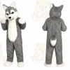 Long Gray Wolf Mascot Costume
