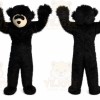 Long Hair Black Bear Mascot Costume for Adult