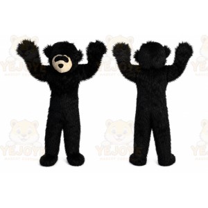 Long Hair Black Bear Mascot Costume for Adult