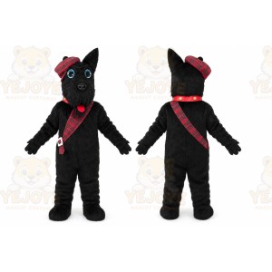 Long Hair Black Scotty Dog Mascot Costume