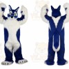 Long Hair Blue Wolf Mascot Costume for Adult