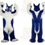 Long Hair Blue Wolf Mascot Costume for Adult